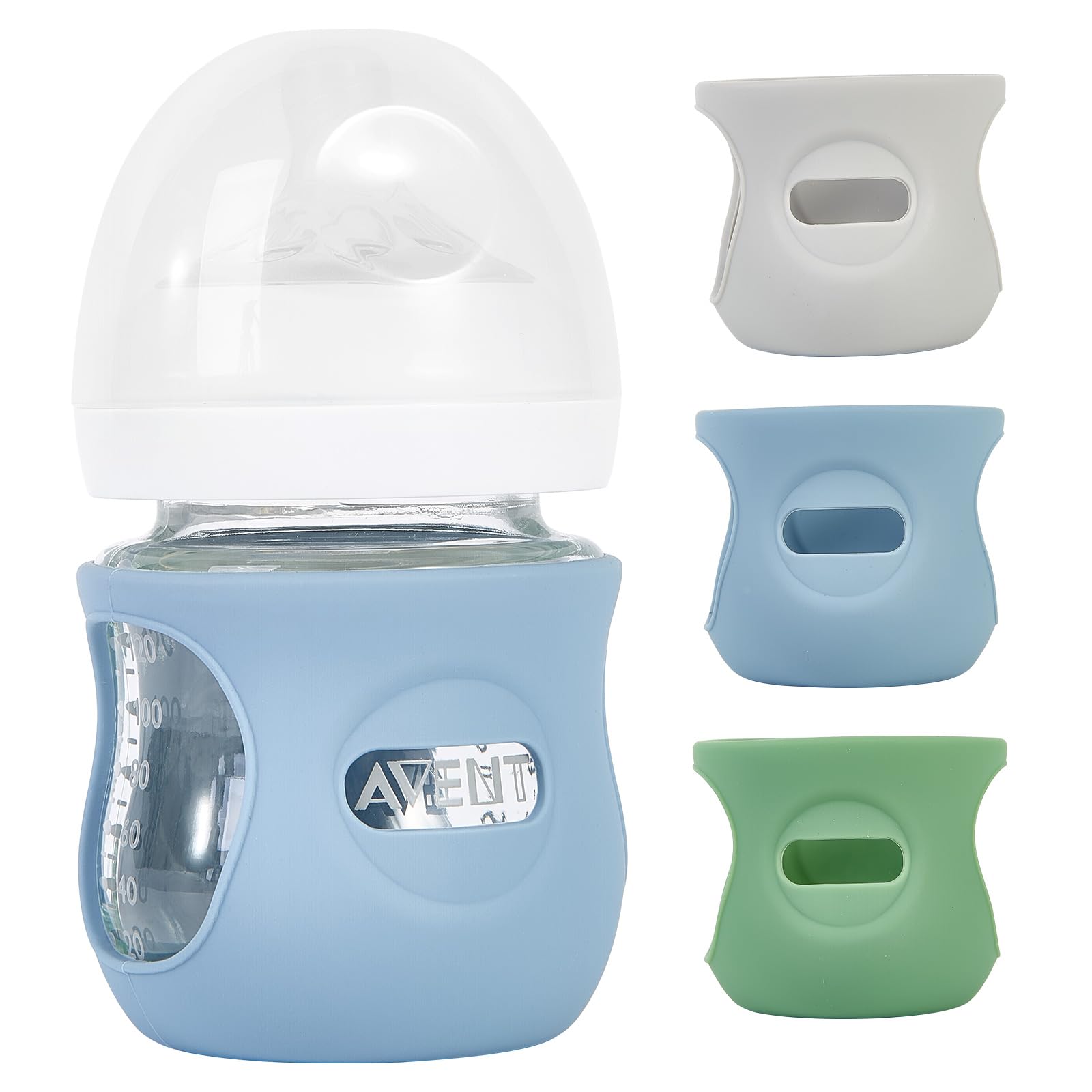 MINMUNJIU Philips Avent glass bottle sleeve closeup shows protective cover and enhanced grip.
