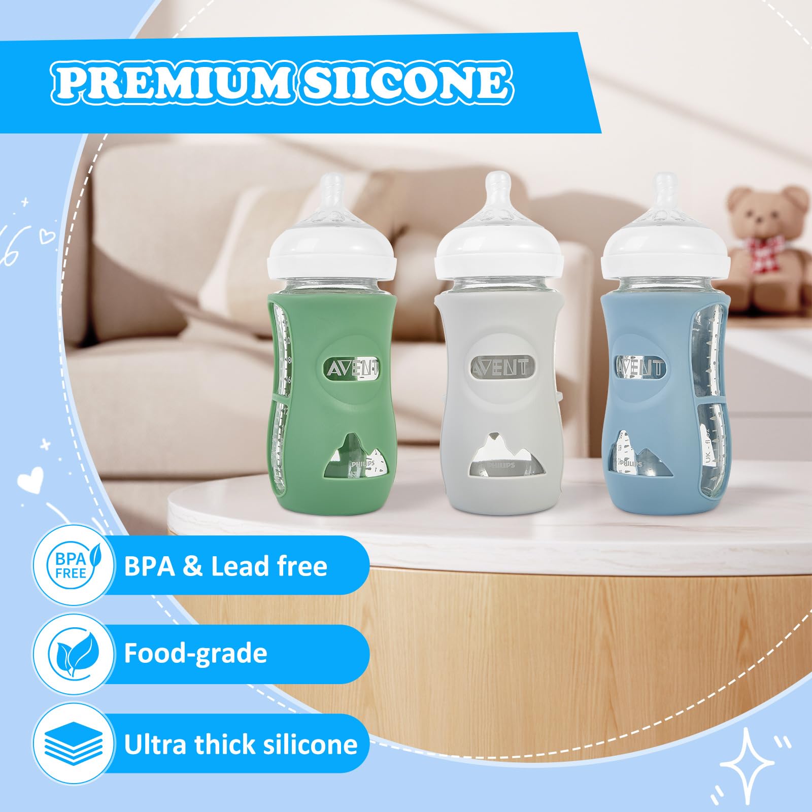 MINMUNJIU protective bottle sleeve guards glass from scratches and drops.