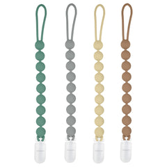 MINMUNJIU Silicone Pacifier Clip 4-pack colors keeps pacifiers within reach for mess-free mornings.