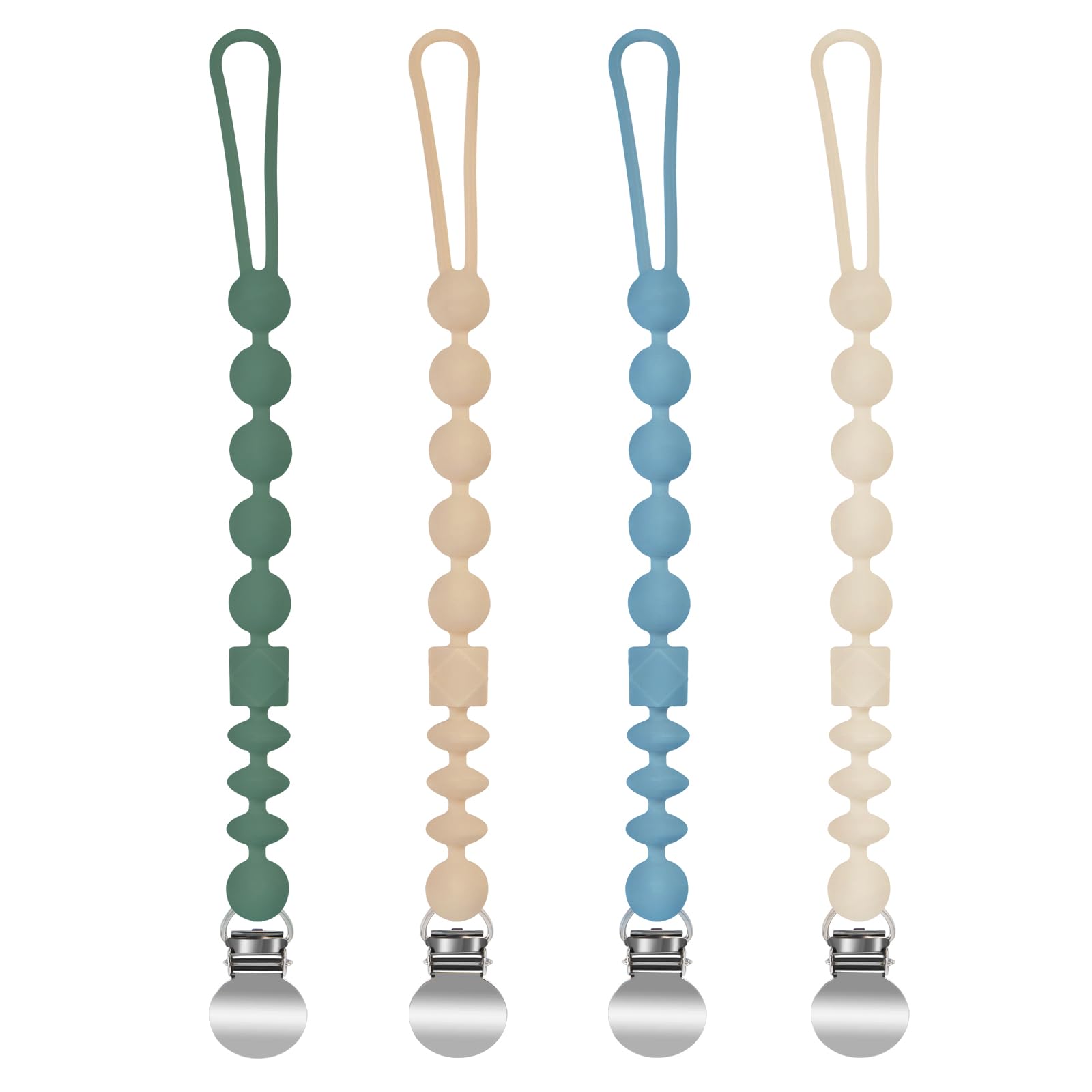 MINMUNJIU silicone pacifier clip set for boys in vibrant colors