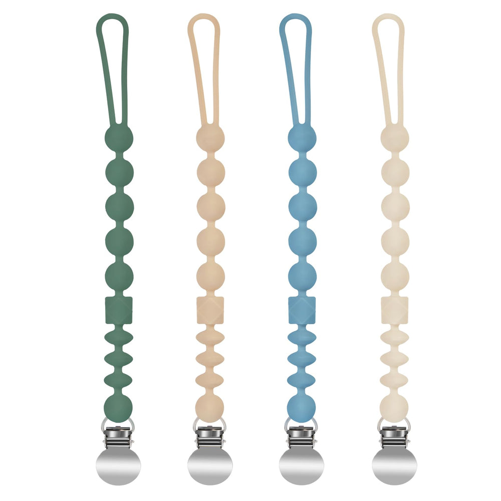 MINMUNJIU silicone pacifier clip set for boys in vibrant colors