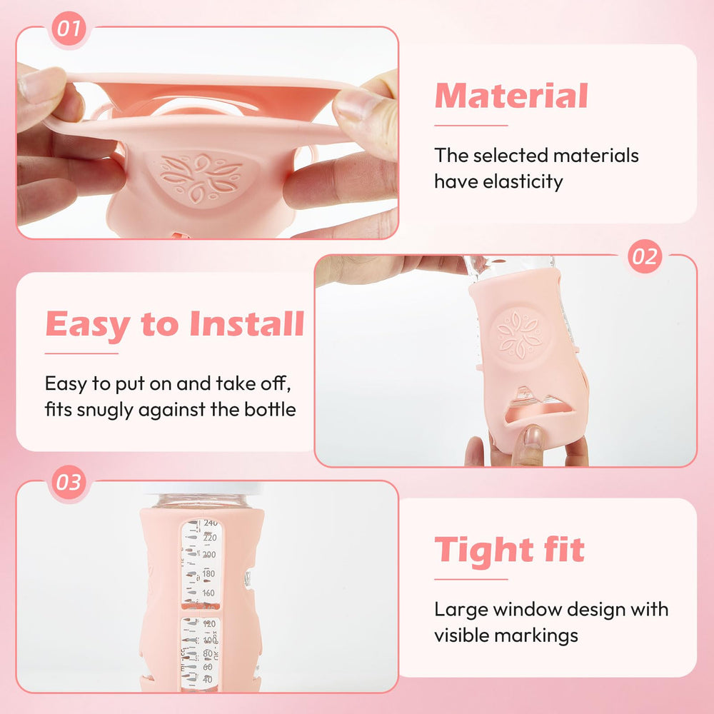 MINMUNJIU thermal-insulation silicone sleeve helps maintain milk temperature.