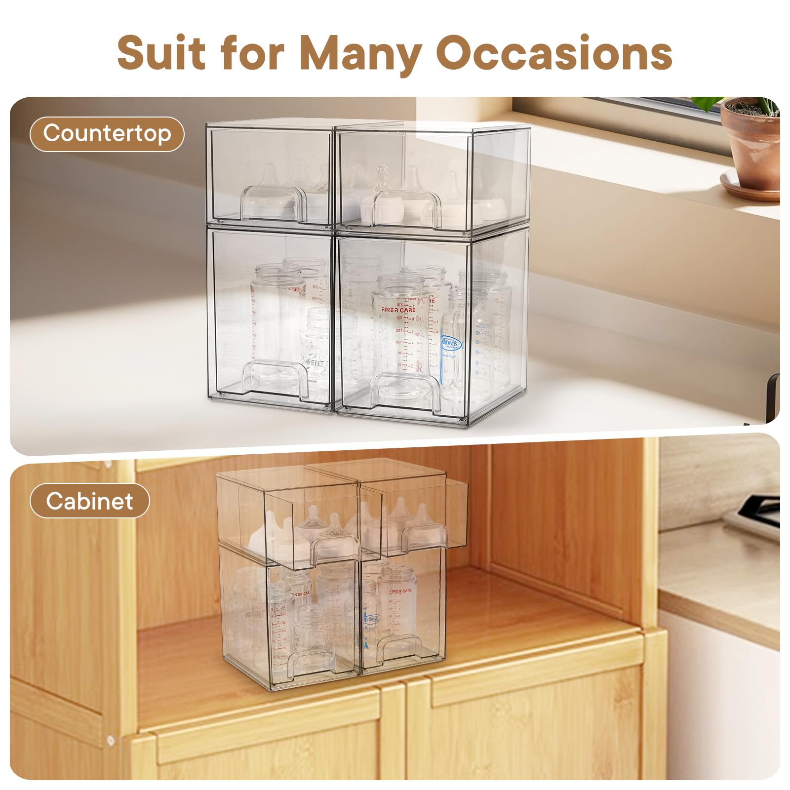 MINMUNJIU transparent drawers showing dust-protected storage visibility