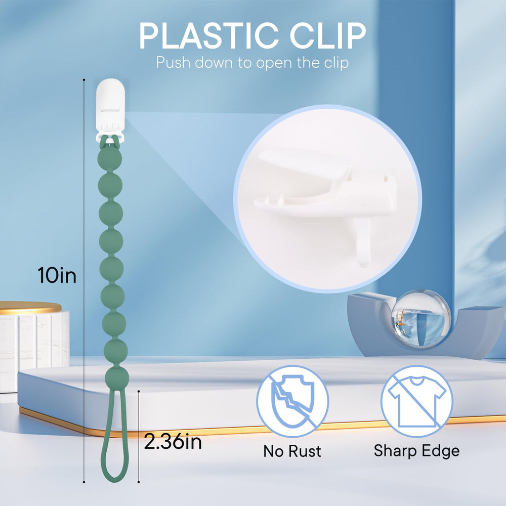 MINMUNJIU universal pacifier clip works with most brands for versatile use.