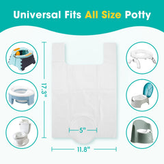 Minne Baby absorbent liners absorb spills and keep the potty tidy during travel.