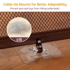Minne Baby banister guard dense mesh holes demonstrate small openings to keep fingers out