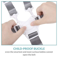 Minne Baby harness-convert-3point shows easy 5-point to 3-point conversion.