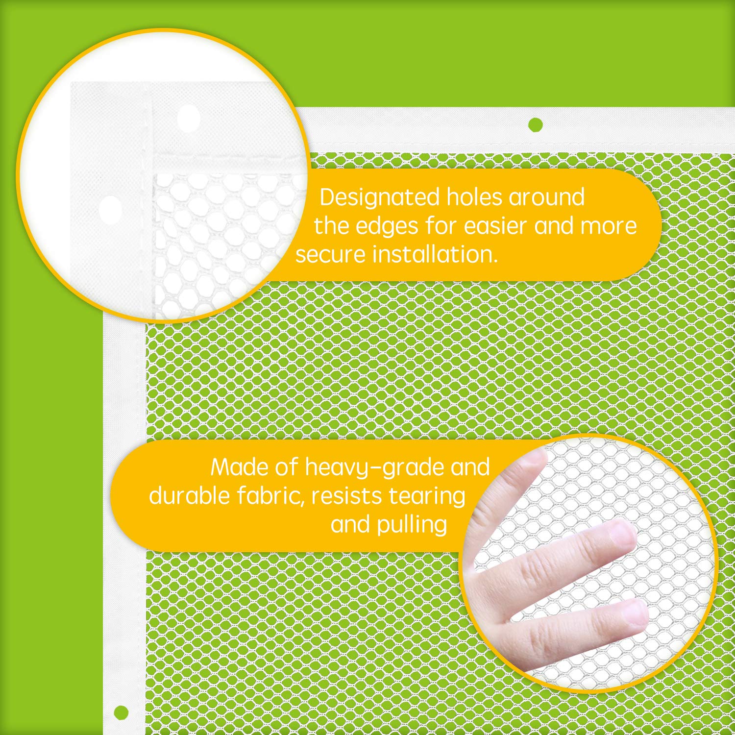 Minne Baby mesh holes under 0.5 cm prevent finger access.