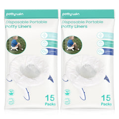 Minne Baby potty liners universal fit show flexible compatibility across portable potties for travel.