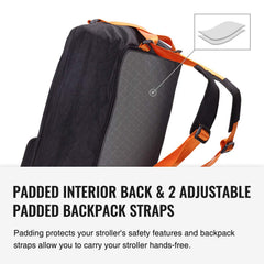 Minne Baby stroller travel bag interior padding protects stroller during transit.