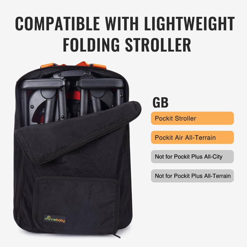 Minne Baby stroller travel bag water-resistant material keeps strollers dry on trips.
