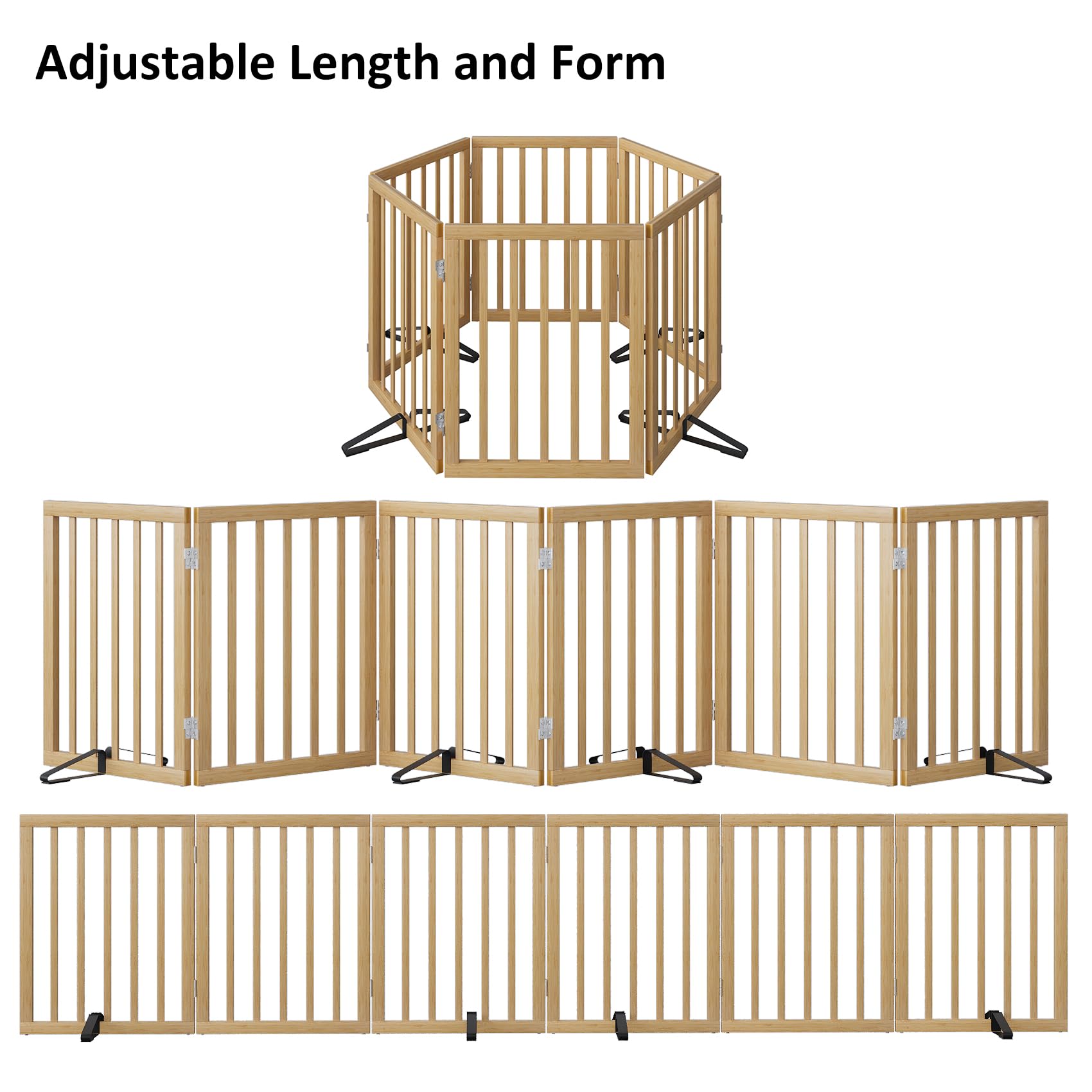 Mino Kesper bamboo gate with non-slip bottom dots stays steady