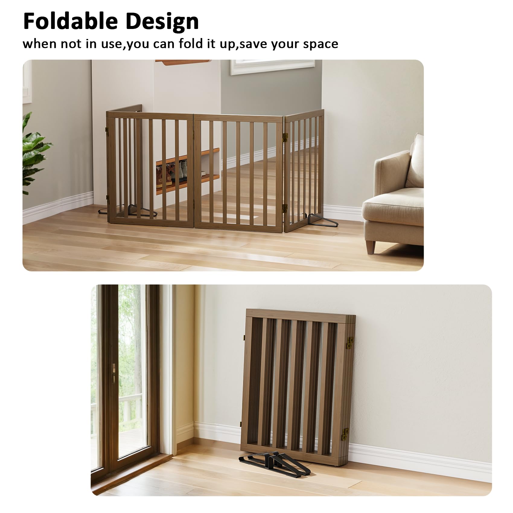 Mino Kesper dog gate with 360-degree hinge enables flexible shaping