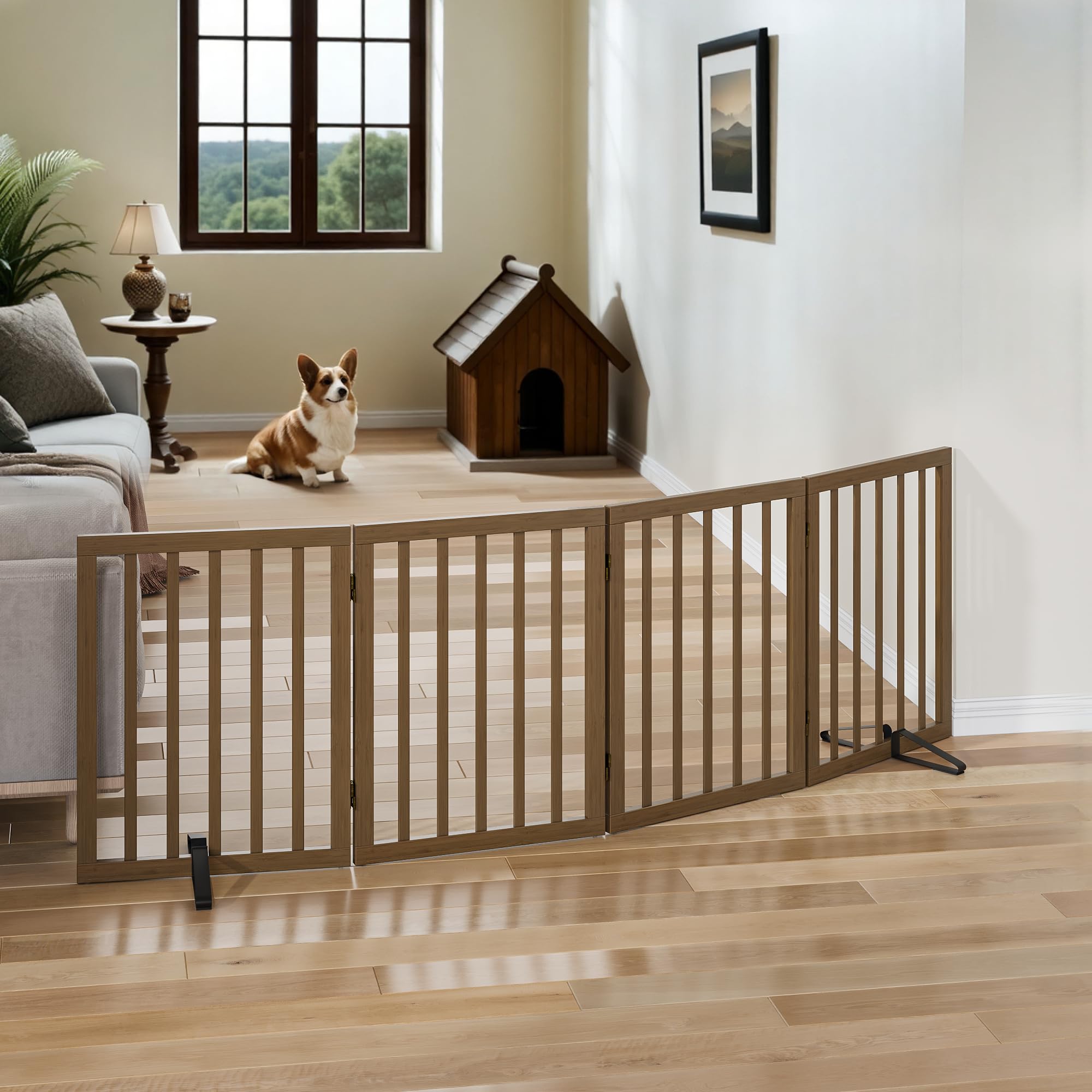 Mino Kesper dog gate deployed across doorways to restrict access
