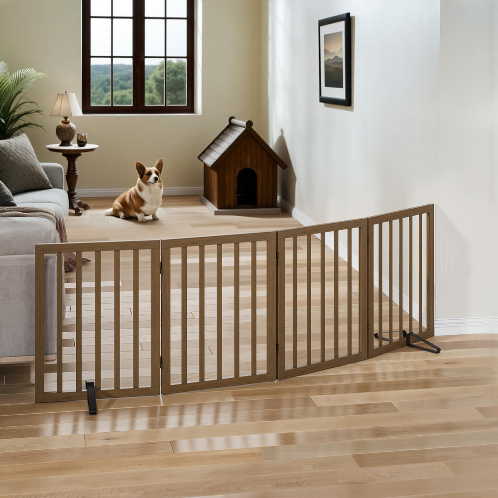 Mino Kesper dog gate deployed across doorways to restrict access