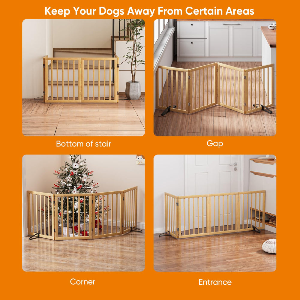 Mino Kesper dog gate blocks doorway to confine pets without drilling