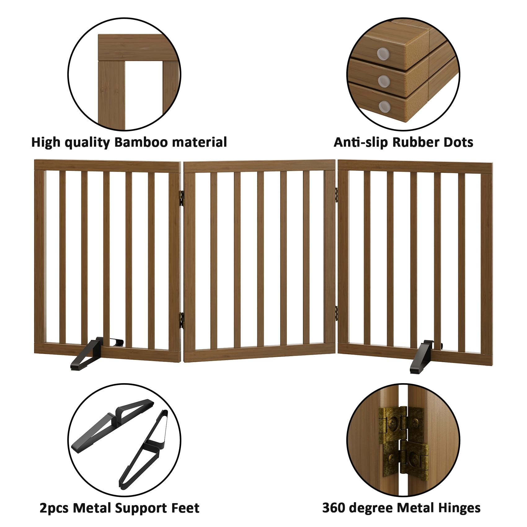 Mino Kesper freestanding gate requires no installation for quick setup.
