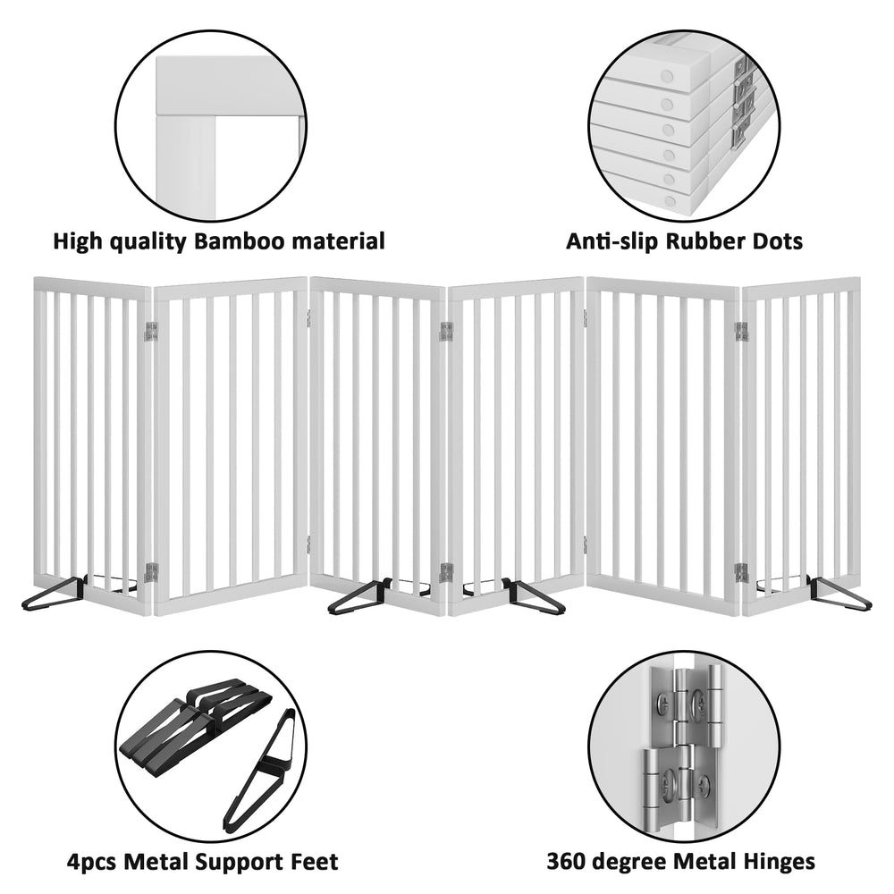Mino Kesper dog gate features non-slip feet for stability on floors