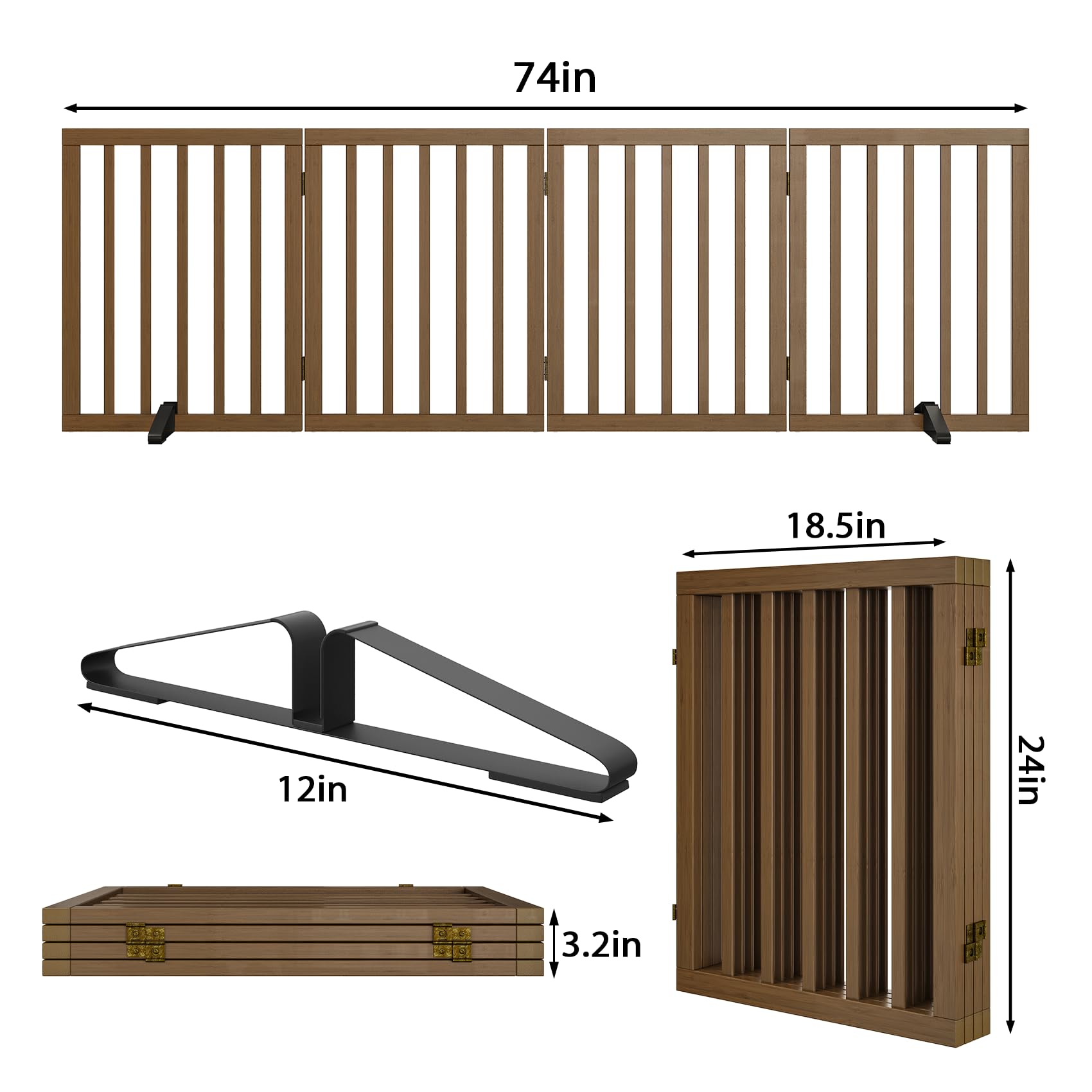 Mino Kesper dog gate non-slip feet protect floors during use