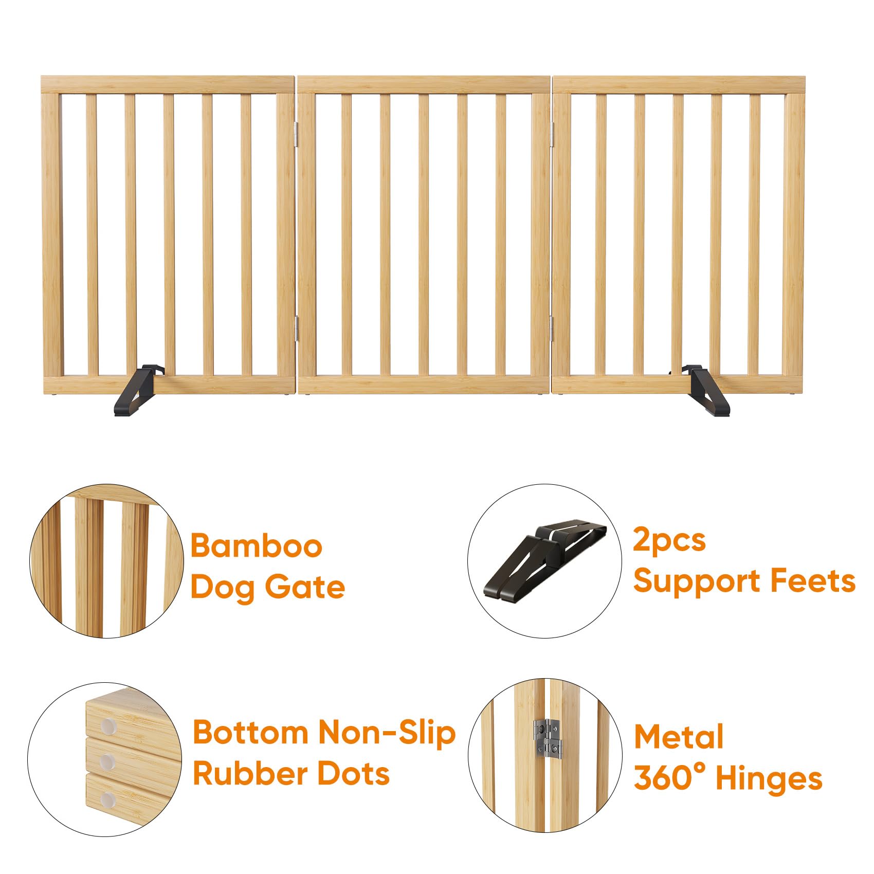 Mino Kesper dog gate used as room divider in bamboo finish