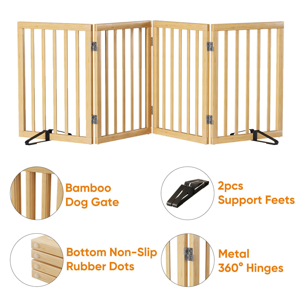Mino Kesper bamboo gate acts as room divider for pet-friendly living spaces