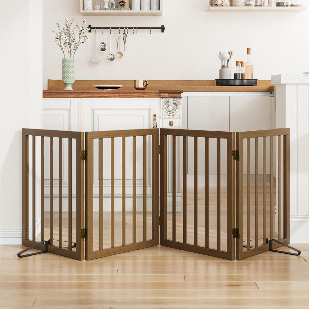 Mino Kesper dog gate folded for compact storage