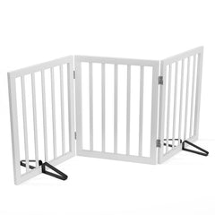 Mino Kesper dog gate stand-alone setup blocks doorways while maintaining stylish decor