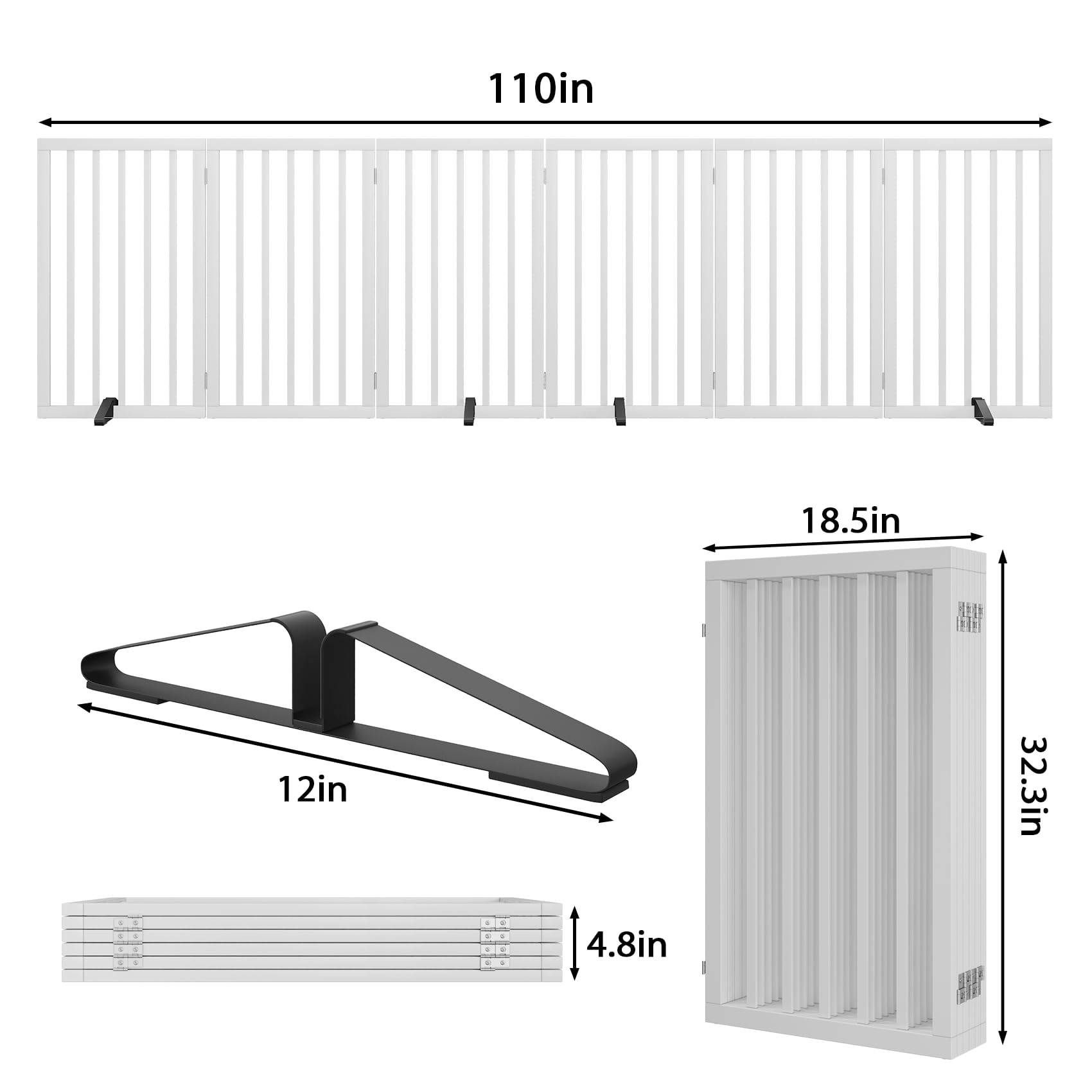 Mino Kesper dog gate fully open reaches 110 inches for wide openings