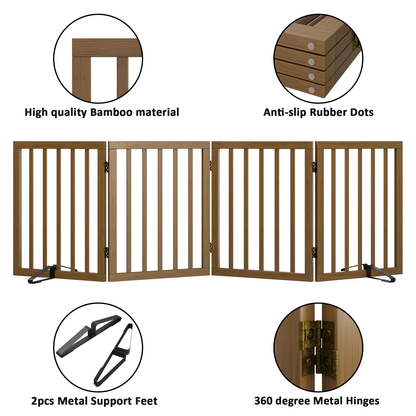 Mino Kesper dog gate wide slats offer clear pet visibility
