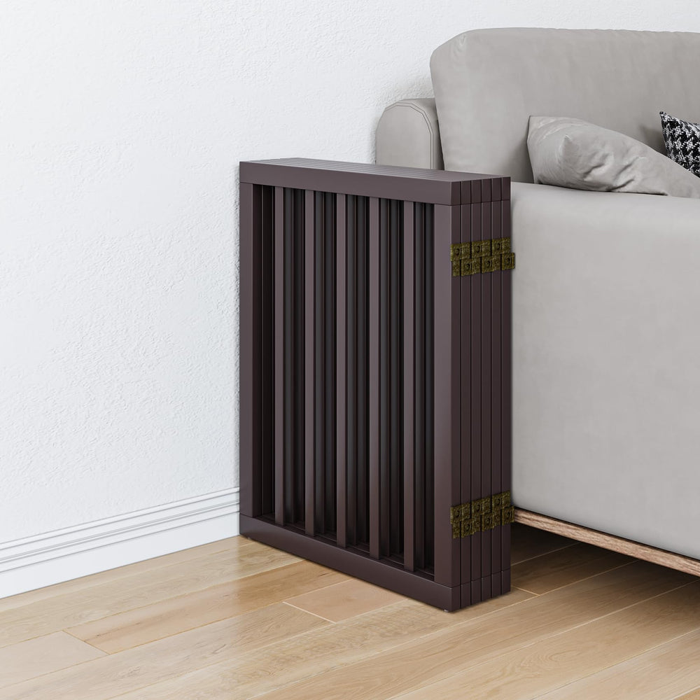 Mino Kesper gate folds compactly for easy storage between uses.