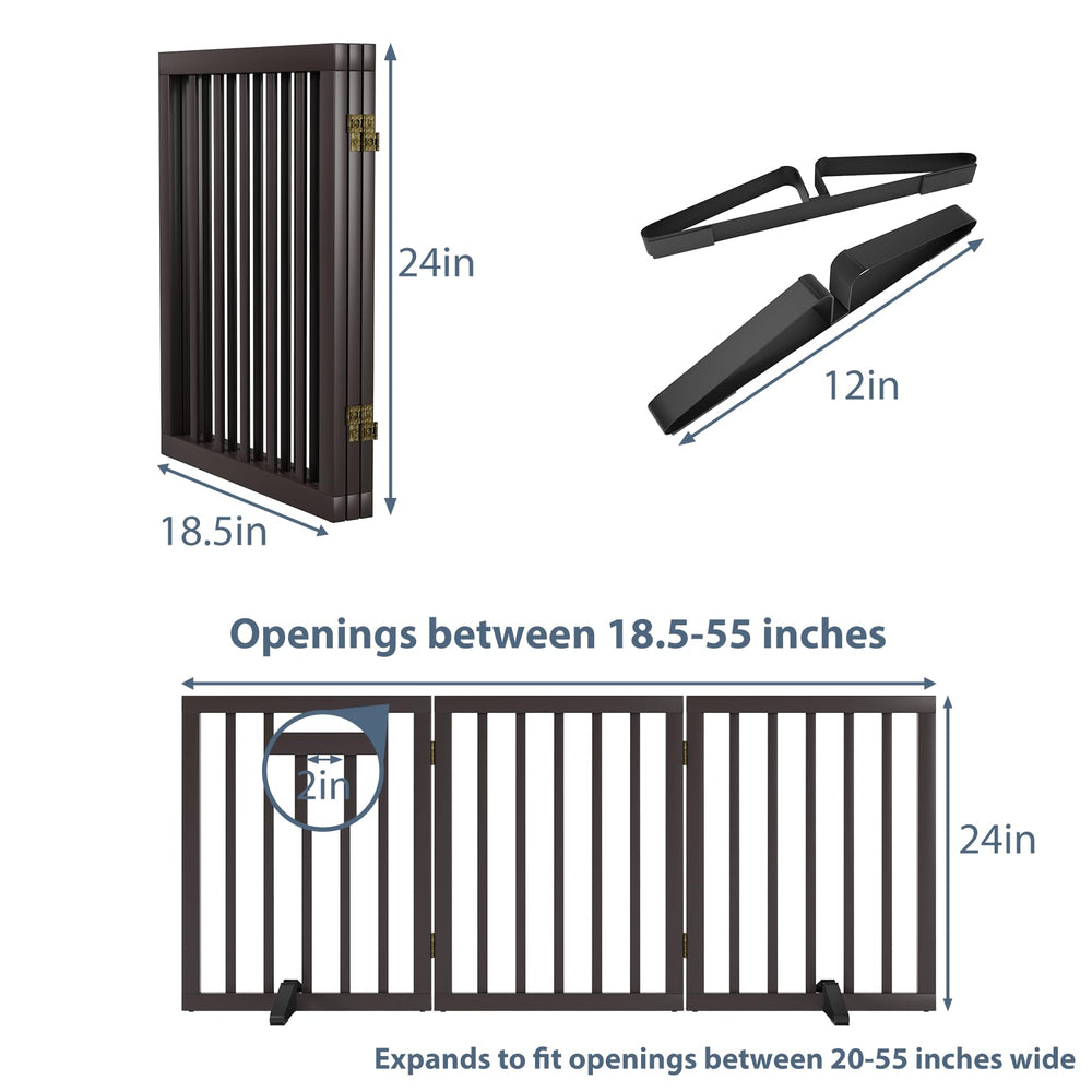 Mino Kesper dog gates with support feet enhance stability on varied floor surfaces.