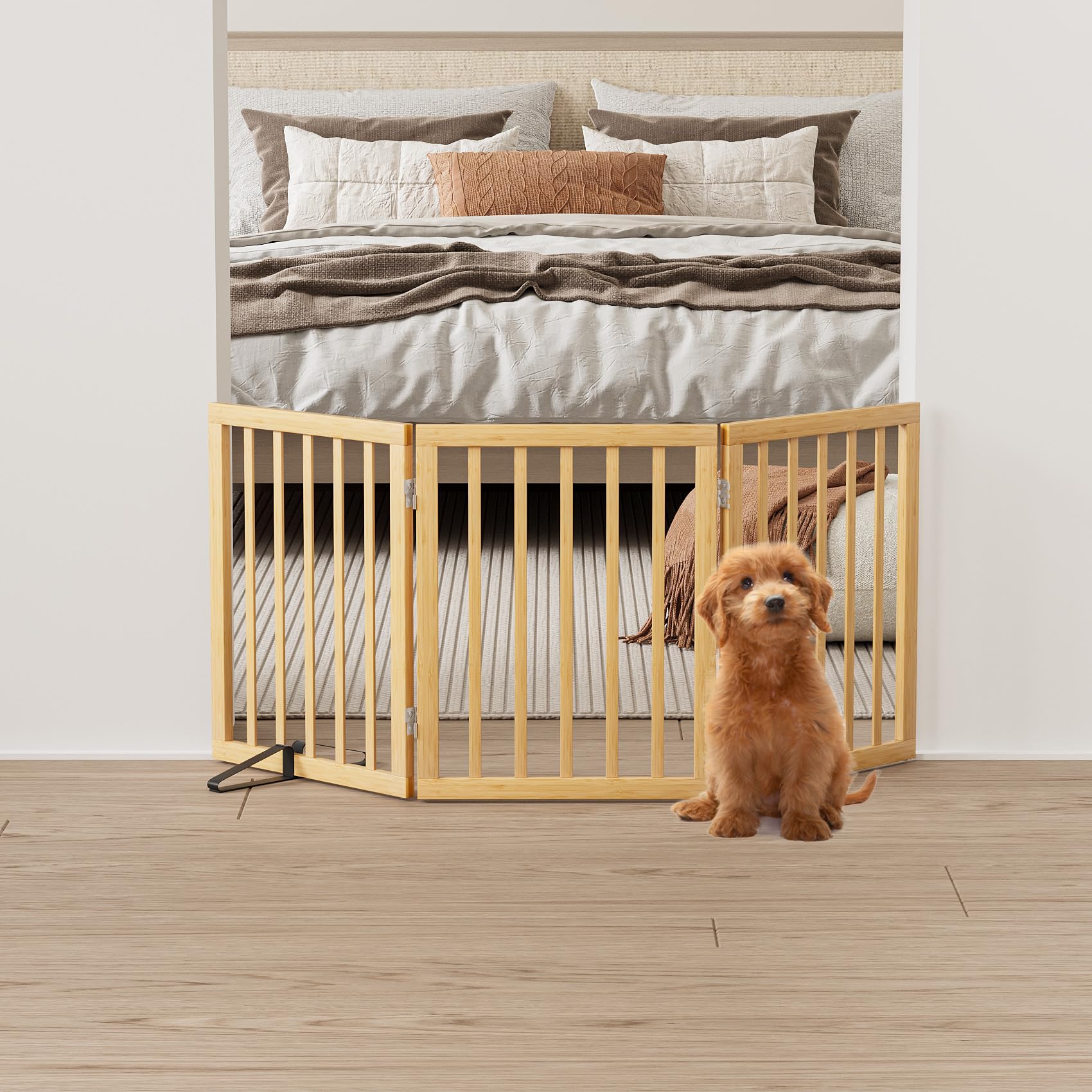 Mino Kesper foldable dog gate, standalone no install for easy room separation