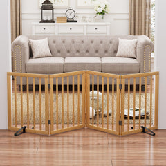 Mino Kesper folding pet gate with 360-degree hinge enables flexible room setup