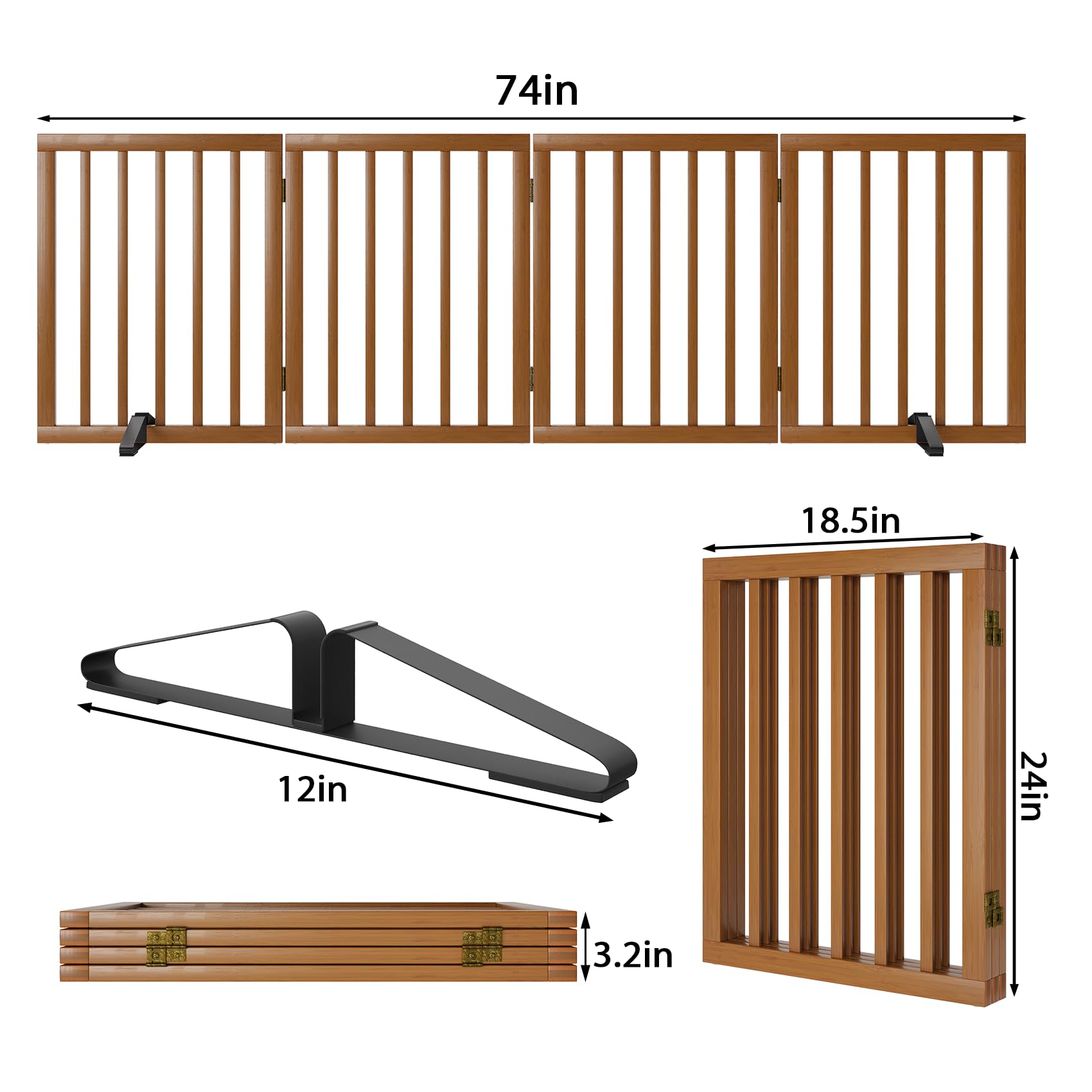 Mino Kesper freestanding gate in walnut used as a stylish room divider