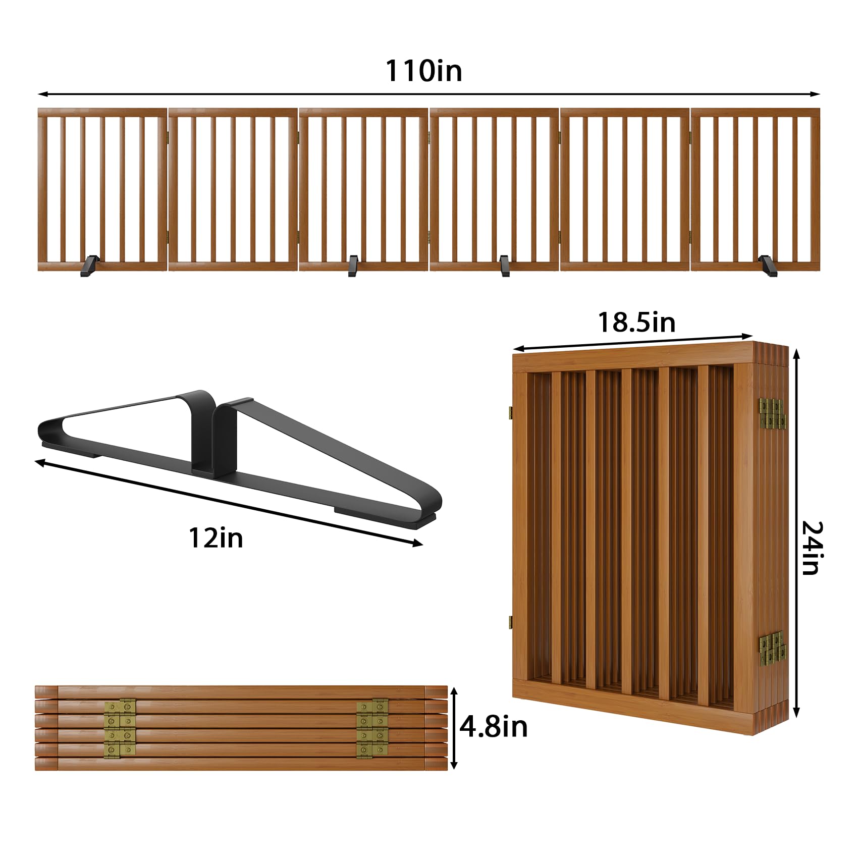 Mino Kesper no-installation gate folds flat for compact storage.