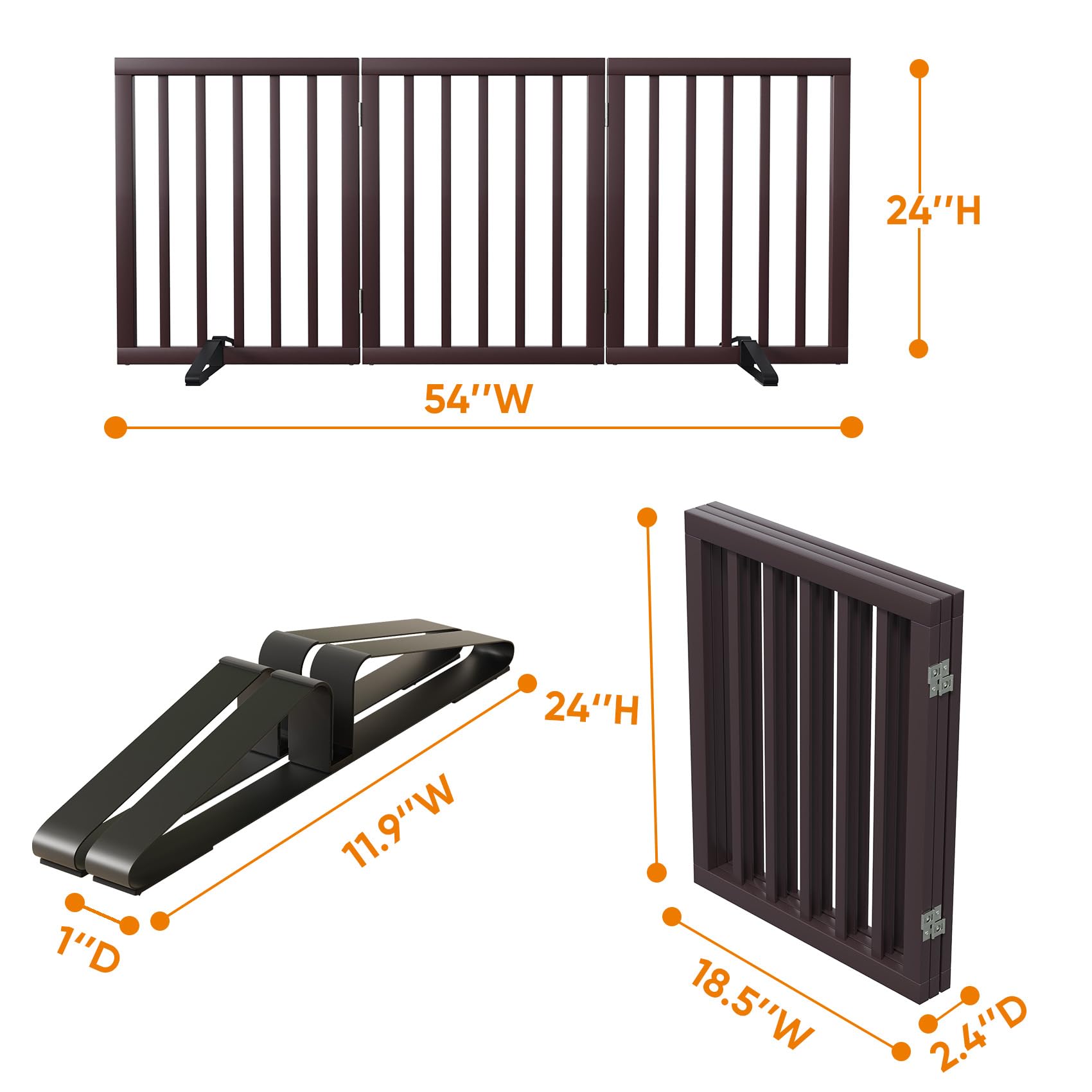 Mino Kesper wide gate in living room, convenient freestanding setup.