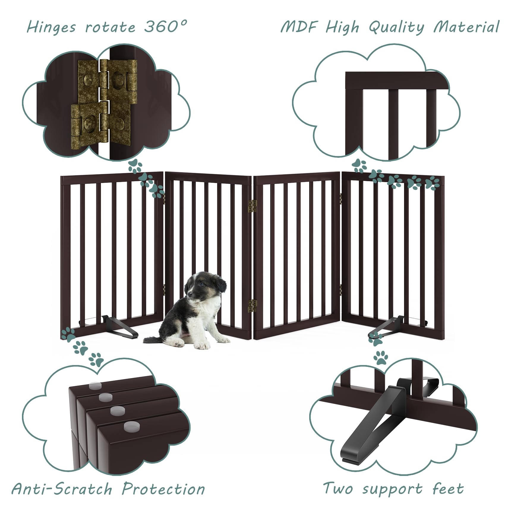 Mino Kesper no-installation wooden gate folds flat for compact storage