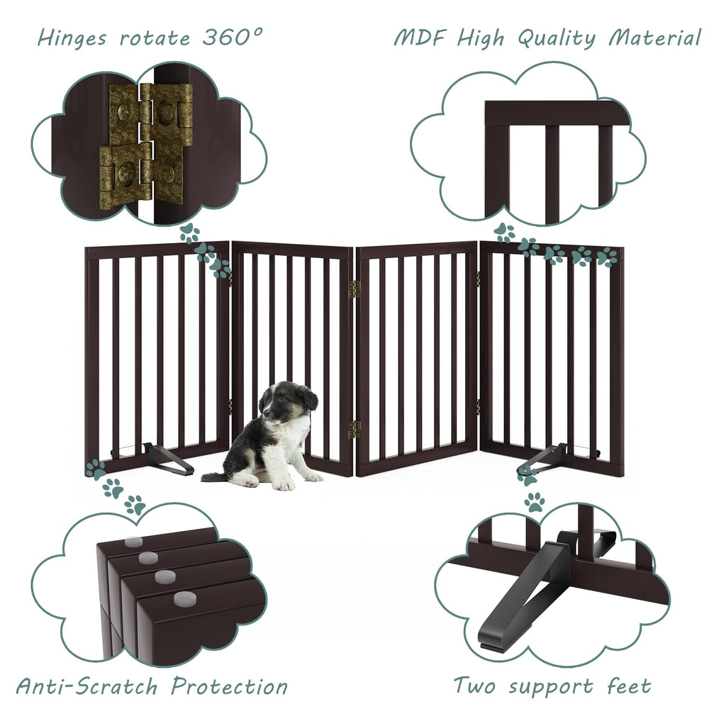 Mino Kesper no-installation wooden gate folds flat for compact storage