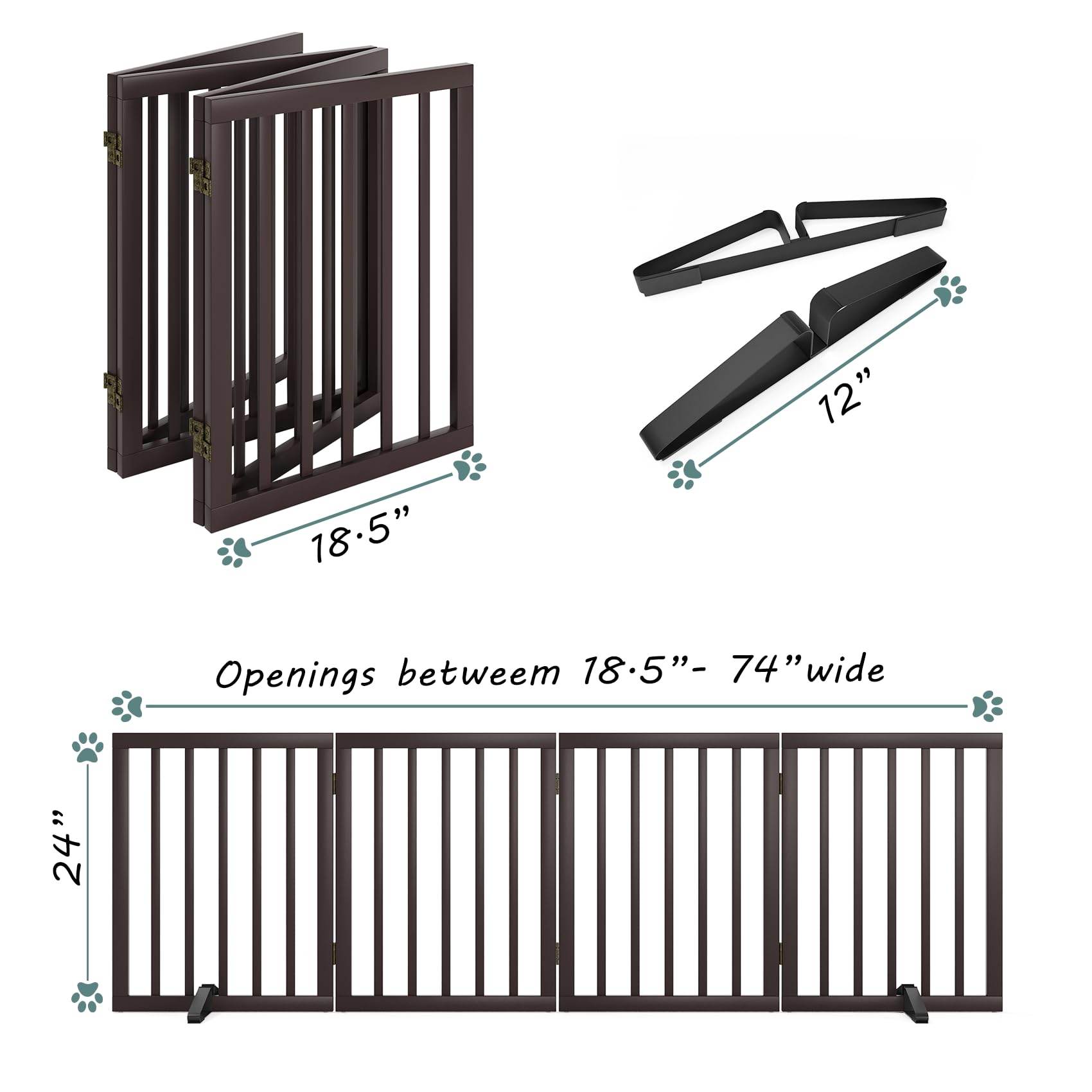 Mino Kesper wooden dog gate folds for compact storage when not in use