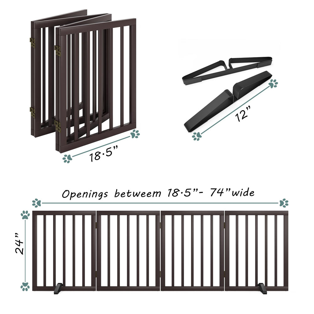 Mino Kesper wooden dog gate folds for compact storage when not in use