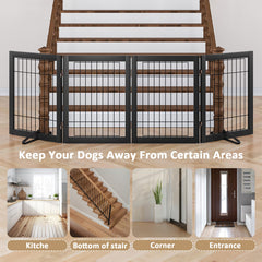 Mino Kesper dog gate foldable-z-shape offers flexible playpen and barrier options.