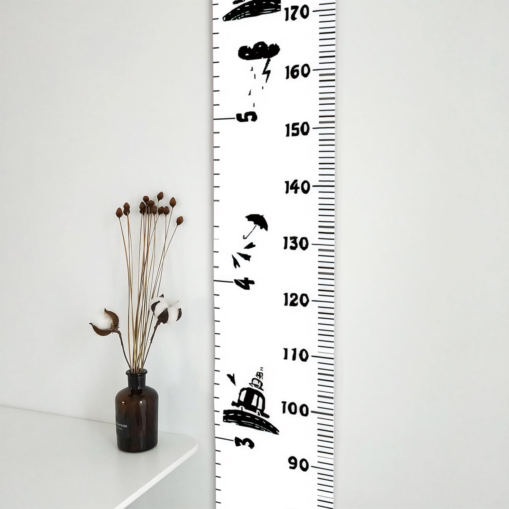 MinoMia growth chart wood frame and fabric canvas offer durable decor.