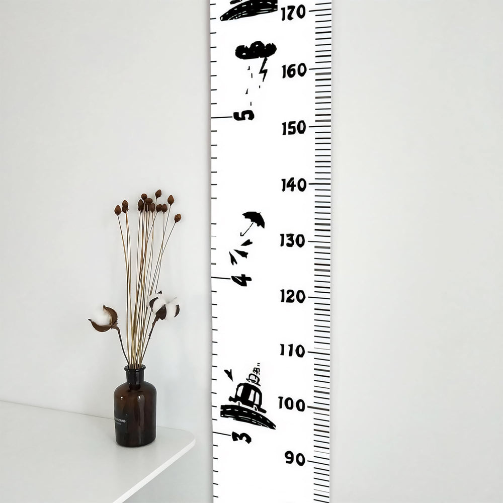 MinoMia growth chart wood frame and fabric canvas offer durable decor.