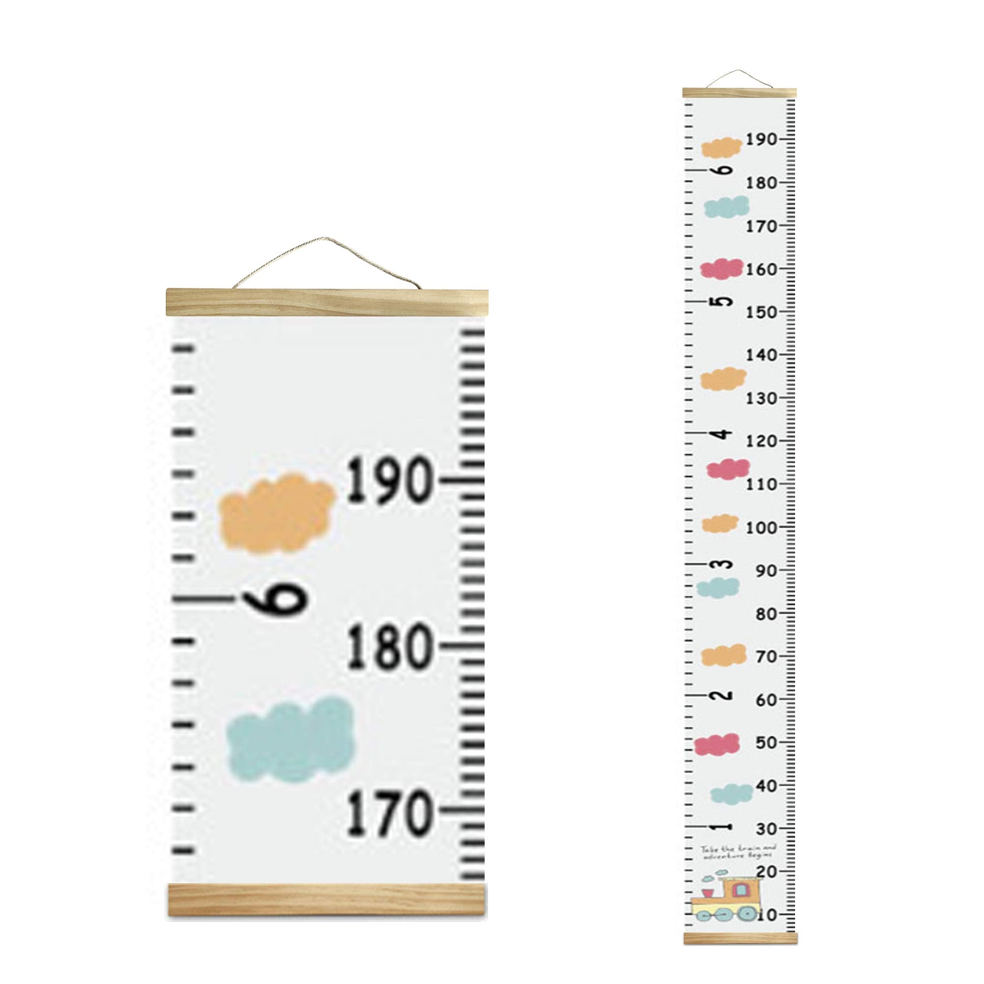 MinoMia growth chart wood frame close-up showing durable pine finish for long-lasting decor.
