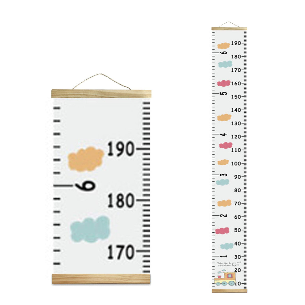 MinoMia growth chart wood frame close-up showing durable pine finish for long-lasting decor.