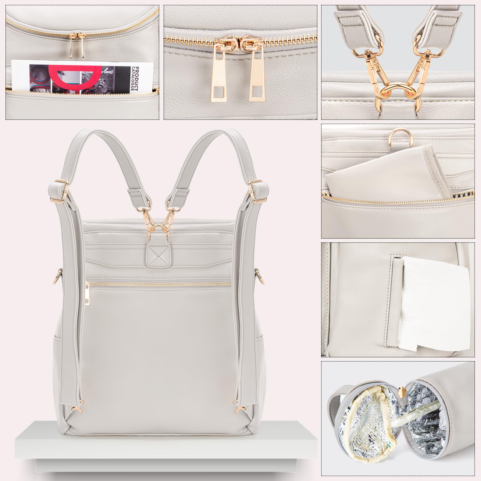 Minsong diaper bag backpack changing pad included supports on-the-go diaper changes.