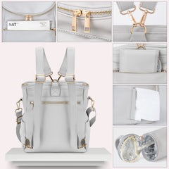 Minsong diaper bag backpack changing-pad offers clean, comfortable diaper changes on the go.