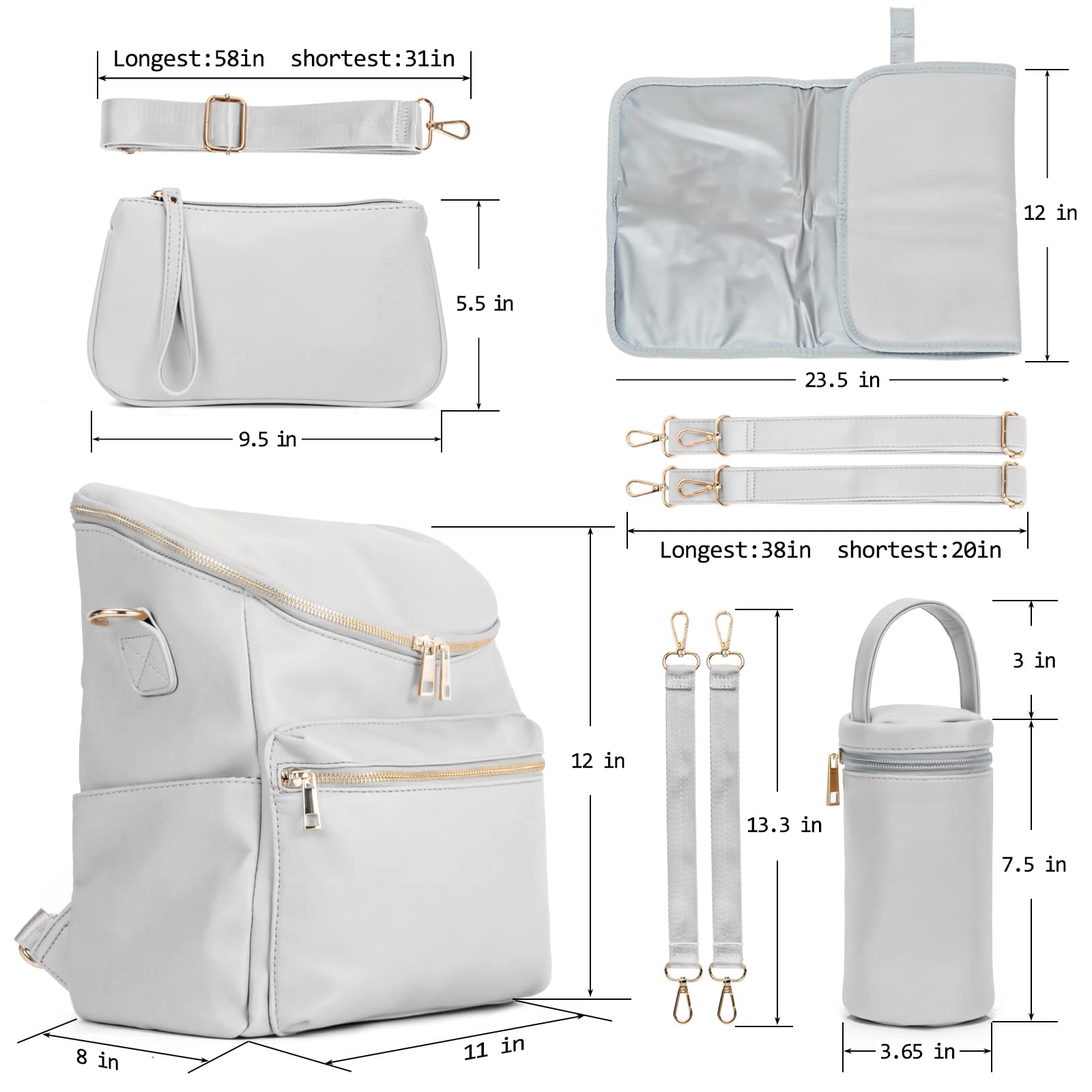 Minsong diaper bag backpack insulated-bottle-bag keeps bottles warm or cool during outings.