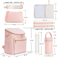 Minsong diaper bag backpack insulated bottle bag keeps bottles warm or cold on trips