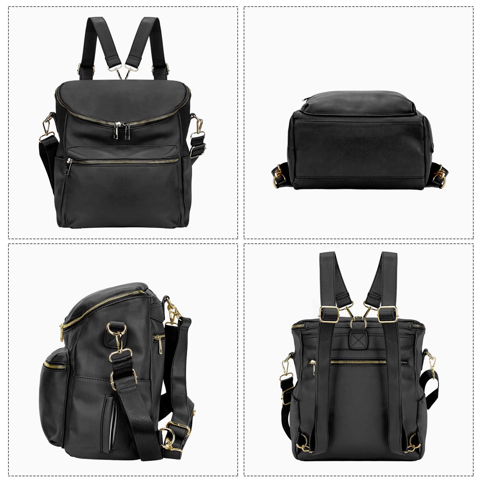 Minsong diaper bag backpack with insulated bottle pockets for on-the-go drinks.